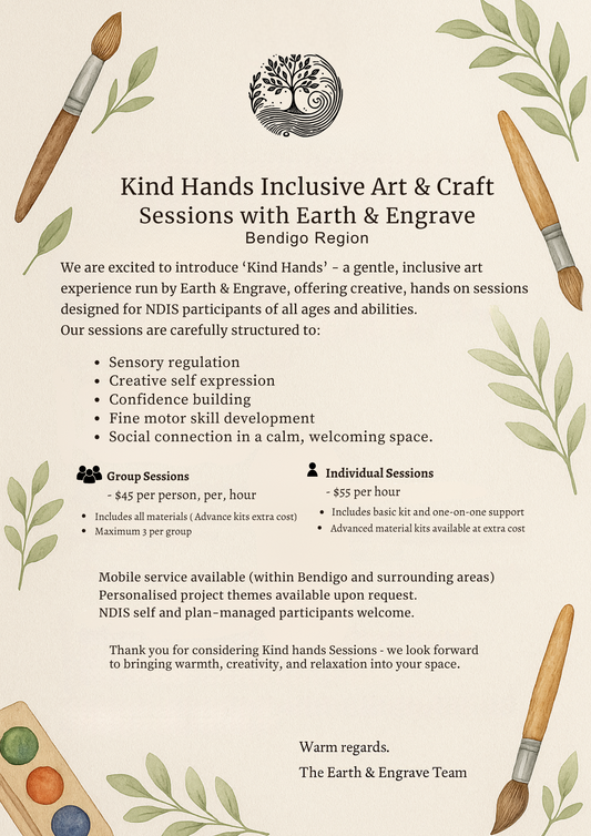 Kind Hands Craft Sessions with Earth & Engrave - Get in touch via email
